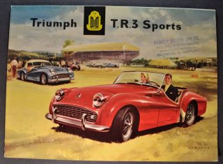 1958 - 1959 Triumph Tr - 3 Sales Brochure Folder