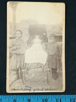 Kansas Ks Ok Watson Children Post Mortem? Baby Antique Cabinet Card Photo