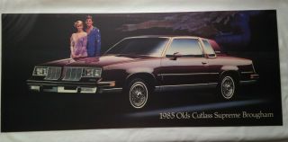1985 Oldsmobile Cutlass Supreme Brougham Showroom Poster Art Car Advertising