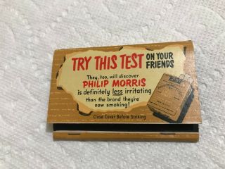 Vintage Matchbook Philip Morris No Cigarette Hangover