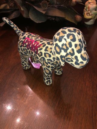 Victoria Secret Pink Plush Collectible Dog 8.  5 " Long Animal Leopard Print Wild