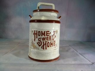 Home Sweet Home Ceramic Milk Can Cookie Jar From Japan