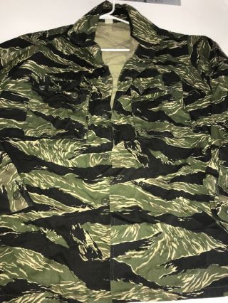 Vtg 1980 - 90s Tiger Stripe Products Camo Military Battle Combat Shirt Jacket Usa