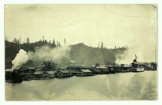 Waterfront Shacks & Steamboat On Willamette River,  Portland Oregon 1910 