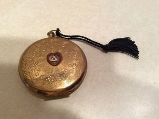 Vintage Loyal Order Of Moose Gold Tone Mirror Hinged Compact