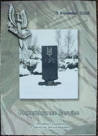Rhodesian Special Air Service Remembrance Service 3/11/18,  C (rhodesia) Sqn Sas