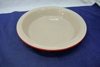 Le Creuset Stoneware 11 - 3/4 " Pie Plate,  Red,  Made In China