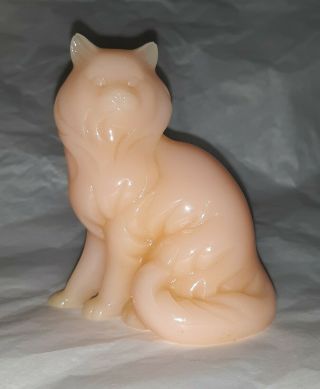 Franklin Curio Cabinet Cat Pink Alabaster 1988