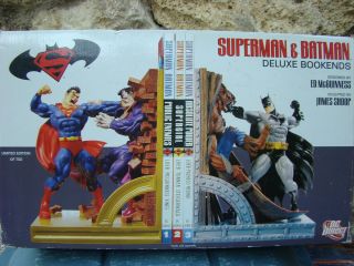 Superman & Batman Deluxe Bookends Never Opened 182/750 Dc Direct