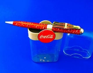 Coca Cola B/p Pen By Stylus Writing Instrument W/ Hard Plastic Case Circa 1998