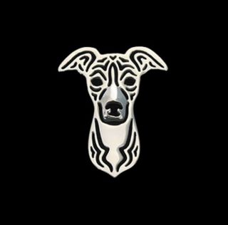 Italian Greyhound Dog Brooch Lapel Pin - Fashion Jewellery Silver Plate,  Stud Back
