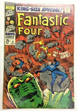 Fantastic Four King Size Special 6 Annual F/vf 1st Annihilus,  Bv $260.  00