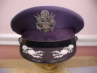 Vintage Usaf Officer Visor Cap With Bullion On Visor