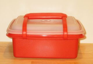 Vintage Tupperware Pak N Carry Lunchbox Orange 11 Piece Set With Containers Lids