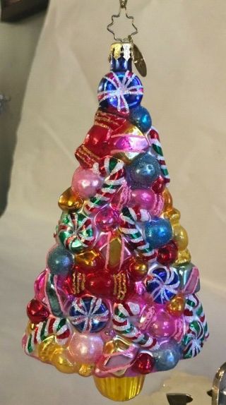 Christopher Radko Pink Peppermint Christmas Tree Ornament