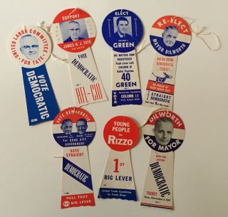 Philadelphia Mayor - - Group Of 7 Door Hangers For 1947 - 1971 Democrat Candidates