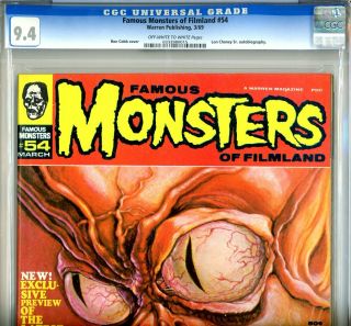 Famous Monsters Of Filmland 54 Cgc Graded 9.  4 - Third Highest - Ron Cobb Cover
