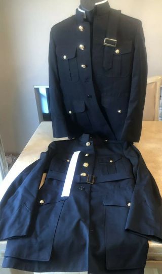 Two (2) Usmc Us Marine Corps Officers Dress Blues Jackets Coat Sz 39
