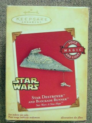 2004 Hallmark Star Wars " Star Destroyer & Blockade Runner " Magic Ornament