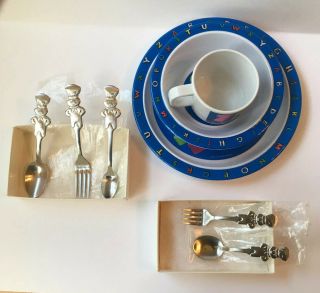 Pillsbury Doughboy Child Fork & Spoon Set.  3pc Children’s Plate Cup And Mug Set