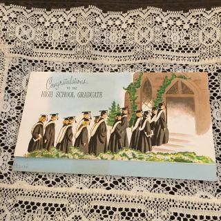 Vintage Greeting Card Congrats Grad Graduate High School