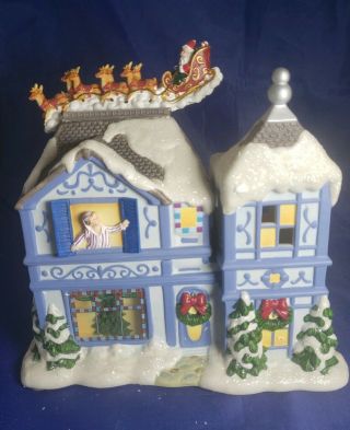 Partylite Night Before Christmas Musical Tealight House P8651 Box