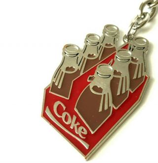 Vintage Coca Cola Coke Keychain Metal Advertising Promotion Collectible