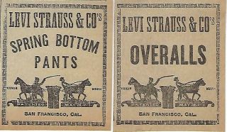 Levi Strauss San Francisco 1900 - 01 Overalls & Spring Bottom Pants Ads