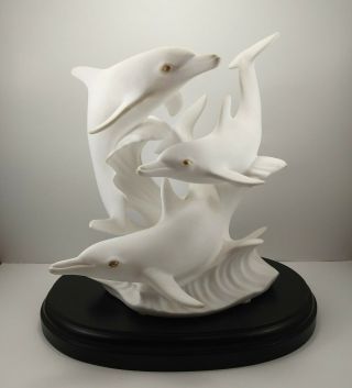 1993 Gold Mark Lenox Sea Animal " Flight Of The Dolphins " W/base 6 " Tall
