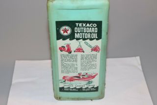 Vintage TEXACO Plastic Empty Quart Outboard Oil Can Advertising Boat M26 2