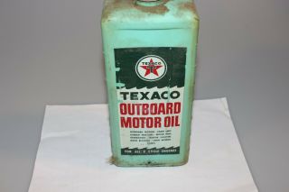 Vintage TEXACO Plastic Empty Quart Outboard Oil Can Advertising Boat M26 3
