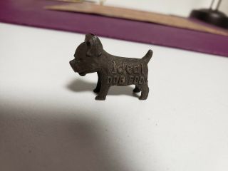 Vintage Metal Ideal Dog Food Good Luck Charm Premium Bulldog Pit Bull