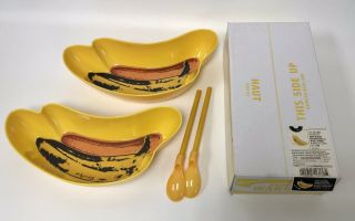 Andy Warhol Precidio Objects Banana Split Bowl Dishes W/ Spoons/straws & Box