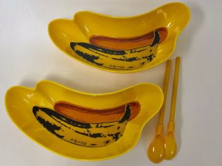 Andy Warhol Precidio Objects Banana Split Bowl Dishes W/ Spoons/Straws & Box 2
