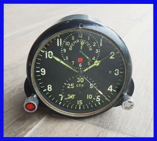 Achs - 1m Soviet Aircraft Military Clock Ussr Mig Army Chronograph W Seals