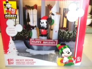 Christmas Airblown Inflatable Disney Mickey Mouse 7 Ft Tall Lights Up,  Wonderfu
