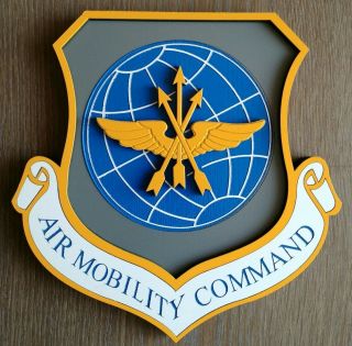 8 " United States Air Force Air Mobility Command Crest Plaque Scott Afb