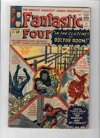 Fantastic Four 17 - Grade 5.  5 - " In The Clutches Of Doctor Doom " Jack Kirby