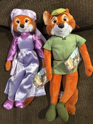 Disney Store Robin Hood & Maid Marian Plush Figures