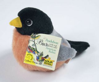 Audubon Birds By Wild Republic American Robin Nwt Authentic Sounds Plush Toy