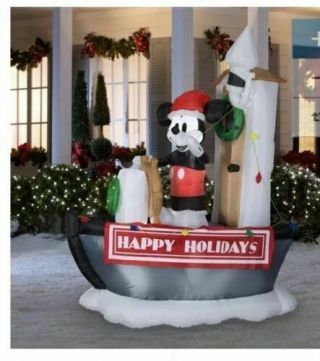 CHRISTMAS MICKEY MOUSE 7 ' STEAMBOAT WILLIE SAILOR AIRBLOWN INFLATABLE 3