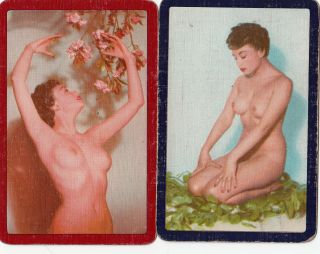 2 Swap Playing Cards Vintage Ladies Pin Up Nudes