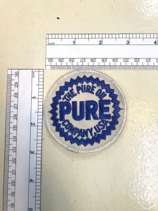 Vintage The Pure Oil Company Service Uniform Patch Sew On Pure Round