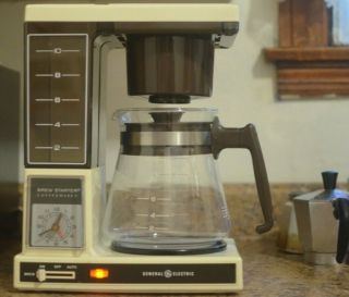 Vintage GENERAL ELECTRIC BREW STARTER COFFEE MAKER AUTO 10 CUP Analog Rare Clock 2