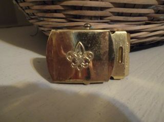 Vintage Solid Brass Belt Buckle Bsa Boy Scouts Made In Usa