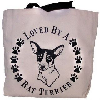 Loved By A Rat Terrier Tote Bag Made In Usa