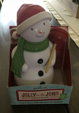 Hallmark Jolly In The John Singing And Talking Snowman - Euc