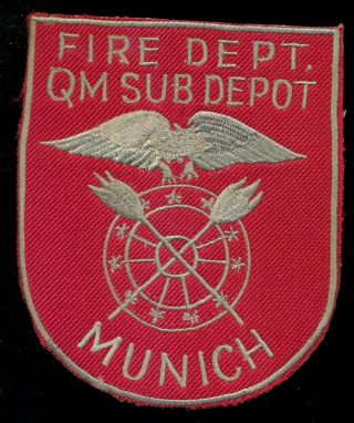 Us Army Fire Department Qm Sub Depot Munich Germany Patch S - 15