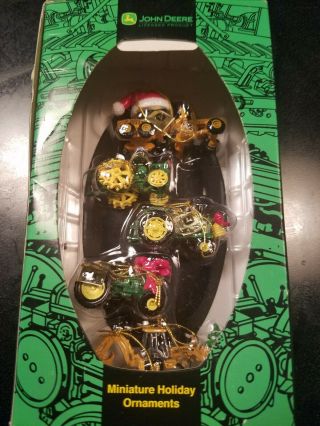 John Deere Set Of Miniature Holiday Ornaments Nib