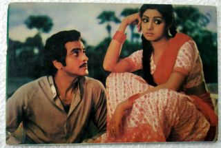 Bollywood Actors Screen Couple - Jeetendra - Sridevi - India Post Card Postcard